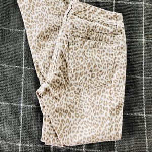 Cheetah print white jeans. Size 2 petite